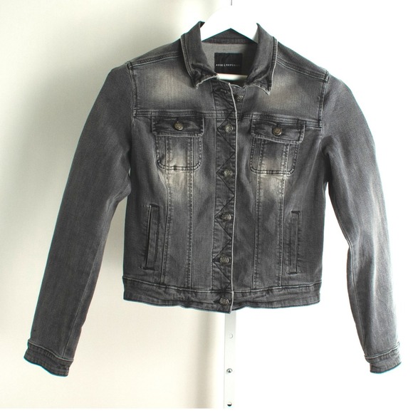 Rock & Republic Jackets & Blazers - Rock & Republic Gray Denim Jacket American Flag Back Patriotic Women's Size M‎